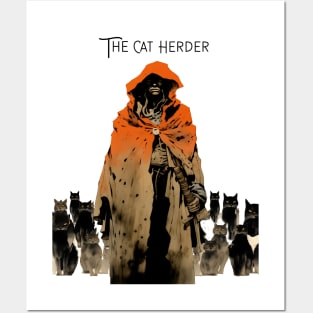 Cat Herder: The Cat Herder on a light (Knocked Out) background Posters and Art